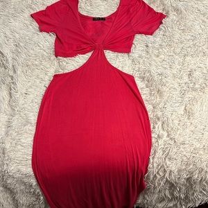 T shirt maxi cut out dress